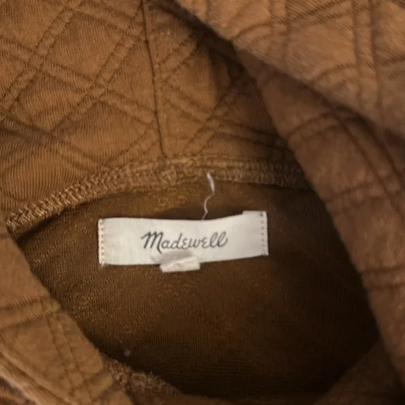 Madewell quilted sweatshirt with hood. Size XL - Caramel color - Picture 2 of 3